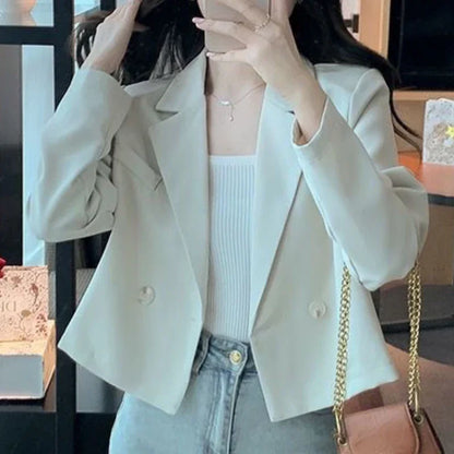 MINA BLAZER – ELEGANTER CROP DAMENBLAZER IM KOREANISCHEN STIL