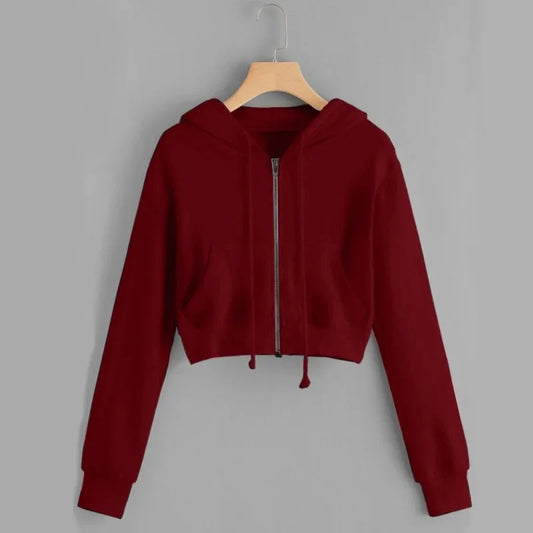 CAPRI ZIP-HOODIE DAMEN – KURZER SWEATSHIRT STYLE MIT FLEECEFUTTER