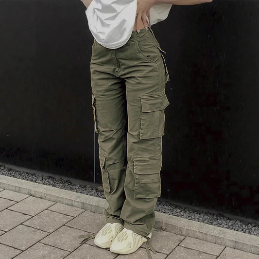 DAKOTA CARGOHOSE MIT HOHEM BUND UND STRAIGHT FIT FÜR DAMEN
