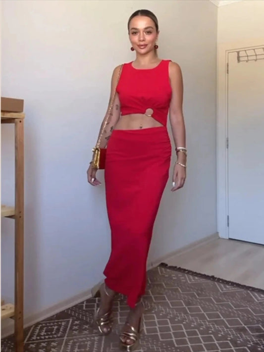 SORAYA ZWEITEILIGES KLEID – EDLES DAMENKLEID MIT CUT-OUT FÜR ALLE ANLÄSSE