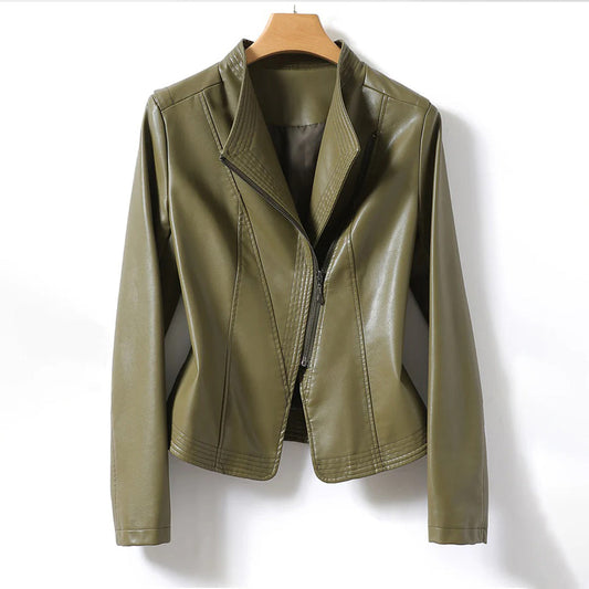 ROXANA – KLASSISCHE BIKERJACKE MIT ZIPPER IN VINTAGE-OPTIK