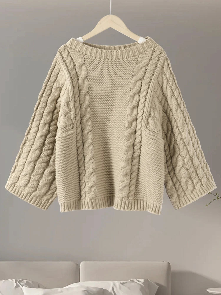 MIRELLA PULLOVER – OVERSIZE MIT ZOPFMUSTER