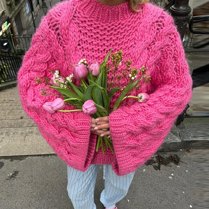 MIRELLA PULLOVER – OVERSIZE MIT ZOPFMUSTER