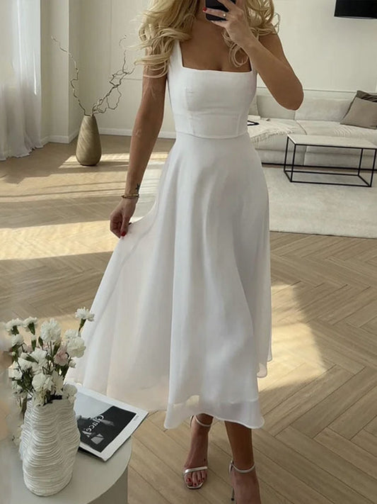 YARELI KLEID – ELEGANTES WEISSES SOMMERKLEID MIT FIGURBETONTER PASSFORM