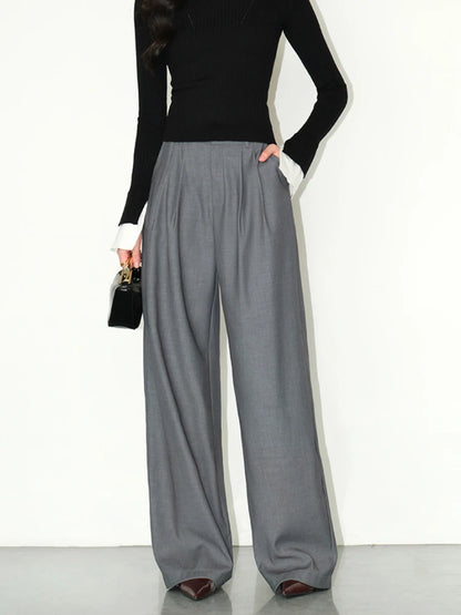 ALINE ANZUGHOSEN – HIGH-WAIST HOSEN MIT WEITEM BEIN & BÜGELFALTE