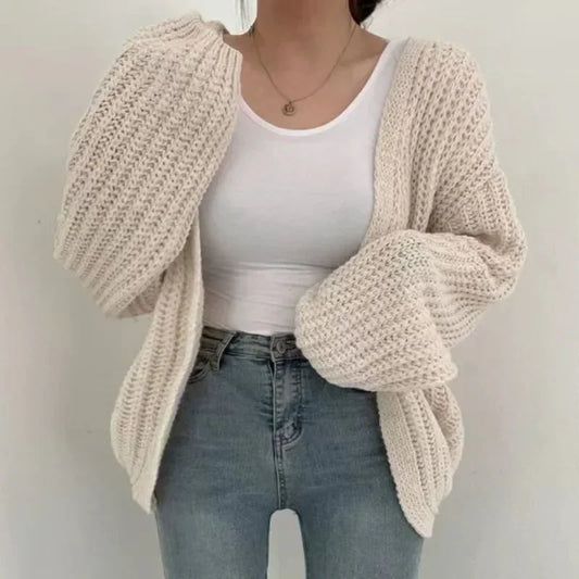 SEYUN CARDIGAN – KURZE STRICKJACKE IM KOREAN STYLE MIT FLEDERMAUSÄRMELN
