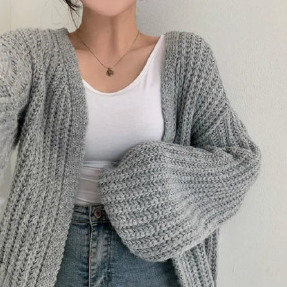 SEYUN CARDIGAN – KURZE STRICKJACKE IM KOREAN STYLE MIT FLEDERMAUSÄRMELN