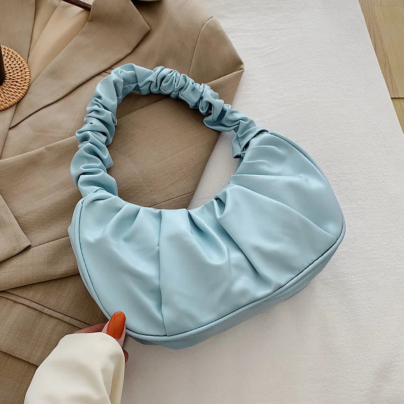 Variant image for Fashion Pleated Handlebags for Women PU Cloud Bags Leisure Armpit Bag Shopping Shoulder Bags Dumpling Handbag Female Hand Bags-4