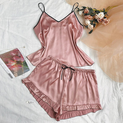 SATIN NACHTHEMD SET DAMEN