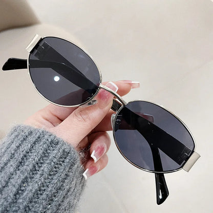 Variant image for Fashion Oval Sunglasses Women Retro Trend Outdoor Metal Sun Glasses High Quality Classic Men Luxury Brand Eyewear UV400 Goggles-1