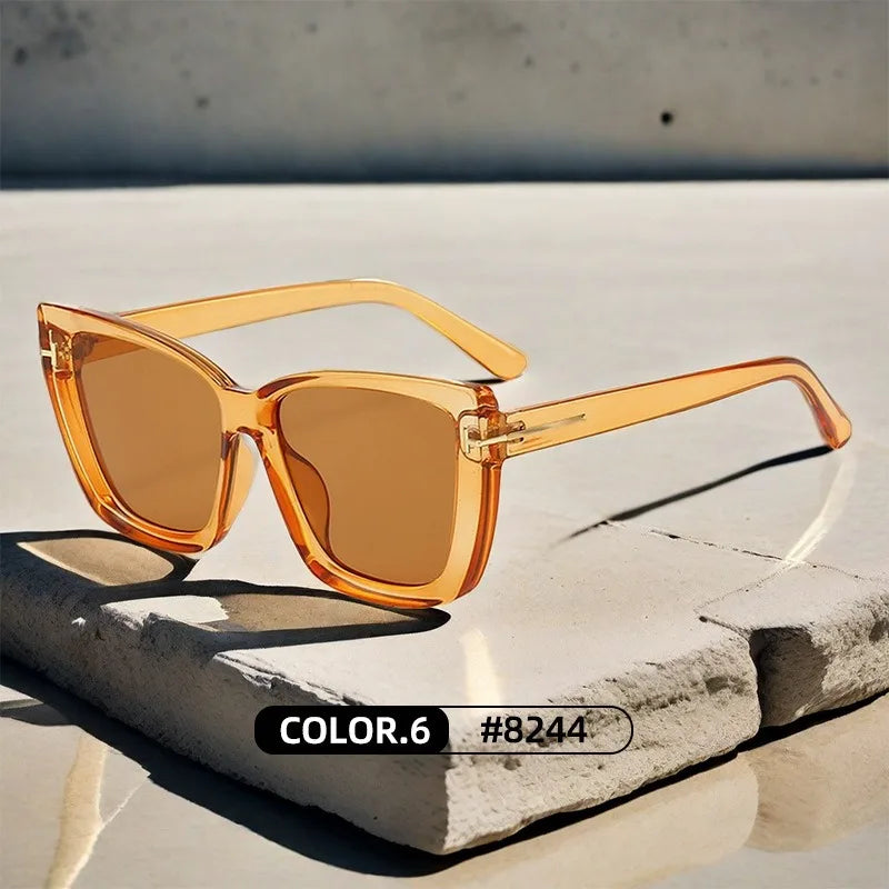 Variant image for Brand Designer Cat Eye Sunglasses W omen Vintage 2024 High Quality Sun Glasses Fashion Big Frame Cool Sexy Female Oculos-5