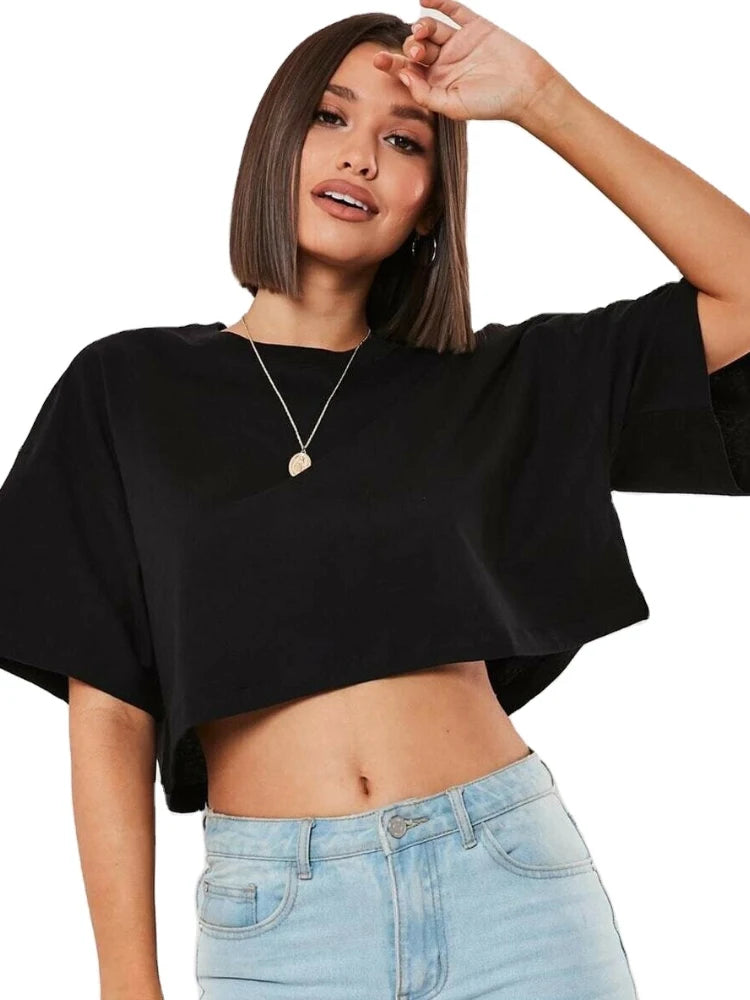 NOVA | OVERSIZED CROP T-SHIRT AUS BAUMWOLLE