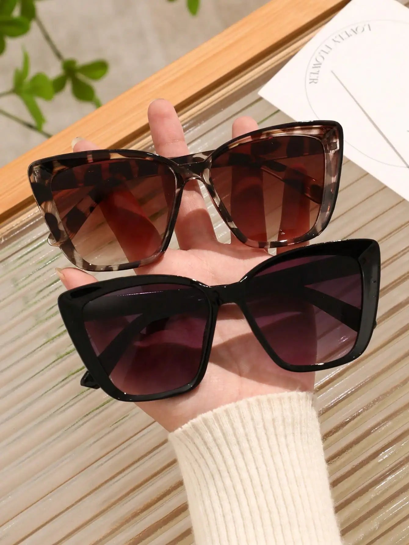 1/2PCS Fashion Y2K Cat Eye Plastic Frame Women Sunglasses For Men Daily Life Shades Eyewear Accessories.-3