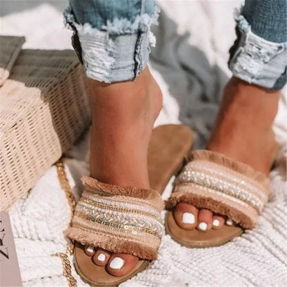 Variant image for Damen Sandalen Beige Größe 38 Leder Flach Sommerschuhe-1