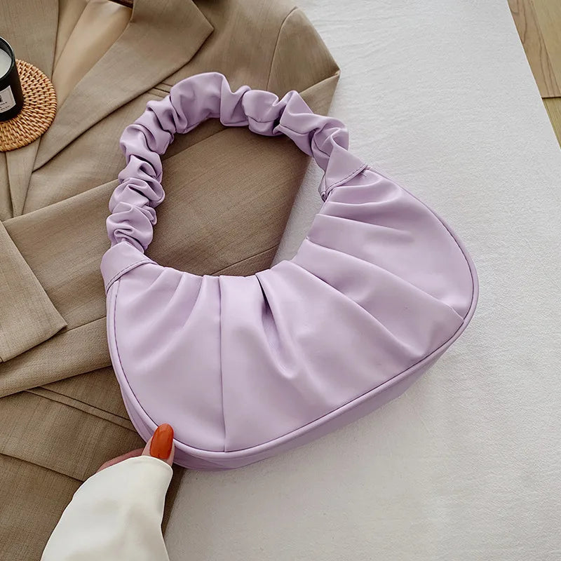 Variant image for Fashion Pleated Handlebags for Women PU Cloud Bags Leisure Armpit Bag Shopping Shoulder Bags Dumpling Handbag Female Hand Bags-2