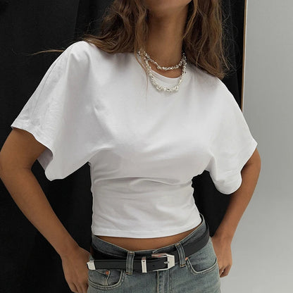 Variant image for Damen T-Shirt Weiß Größe M Baumwolle Kurzarm Oberteile Damen-1