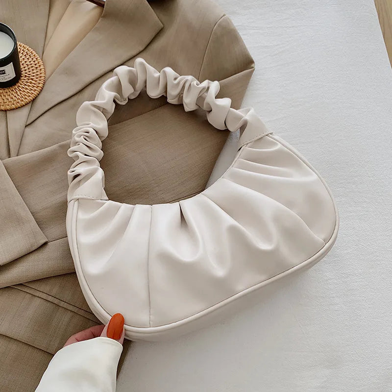 Variant image for Fashion Pleated Handlebags for Women PU Cloud Bags Leisure Armpit Bag Shopping Shoulder Bags Dumpling Handbag Female Hand Bags-5