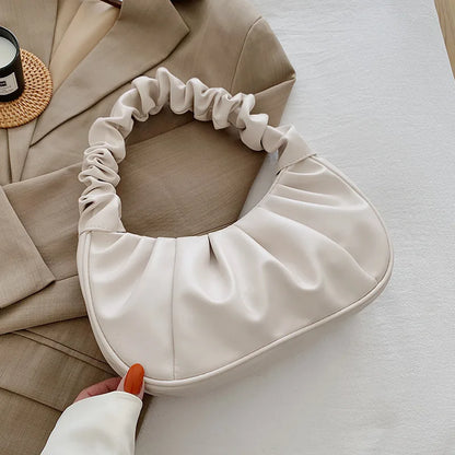 Variant image for Fashion Pleated Handlebags for Women PU Cloud Bags Leisure Armpit Bag Shopping Shoulder Bags Dumpling Handbag Female Hand Bags-5