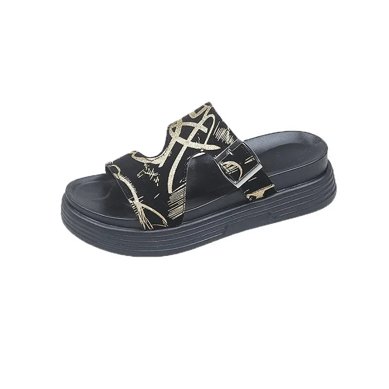 Variant image for Damen Flip Flops Schwarz Größe 38 Gummi Offenes Zehen-Design-1