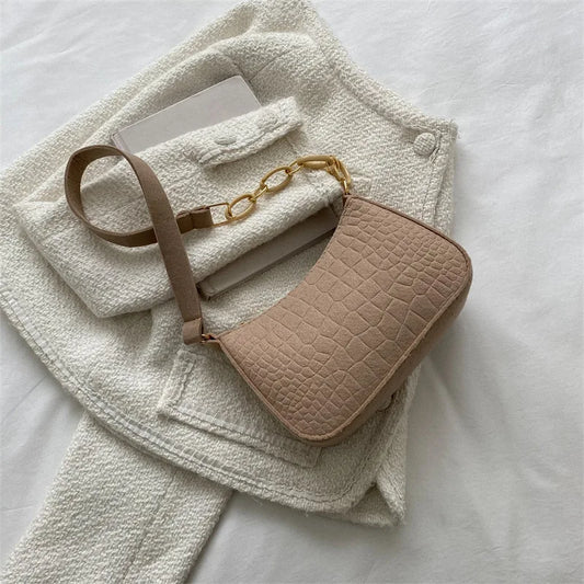 CRESCENT CHAIN TASCHE MIT KROKOLEDEROPTIK