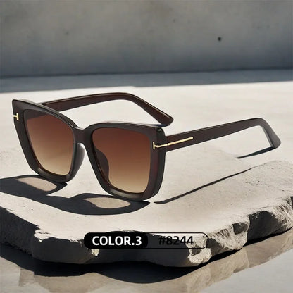 Variant image for Brand Designer Cat Eye Sunglasses W omen Vintage 2024 High Quality Sun Glasses Fashion Big Frame Cool Sexy Female Oculos-2