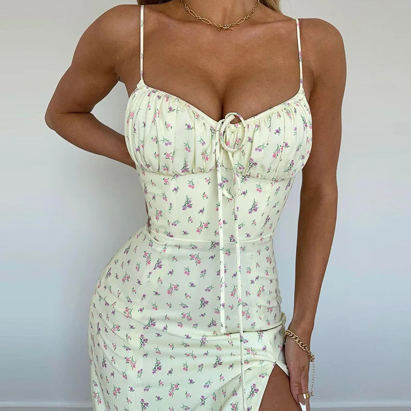 Damen Bodycon Kleid Blumenmuster Größe M Polyester-5