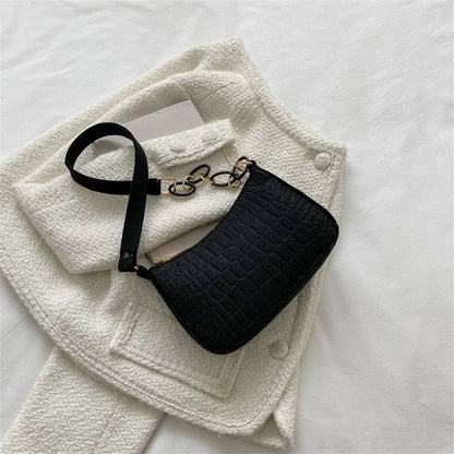 CRESCENT CHAIN TASCHE MIT KROKOLEDEROPTIK