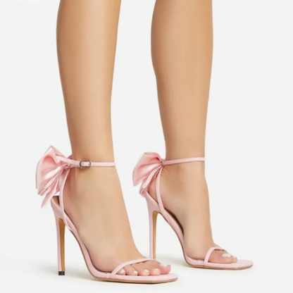 SORAYA – DAMEN SANDALE MIT SCHLEIFENABSATZ IN ROSA, SCHWARZ & BEIGE