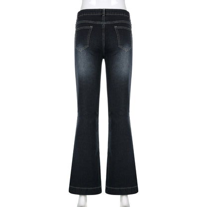 OSAKA SCHLAGJEANS MIT FIGURBETONTEM SCHNITT UND USED-WASH