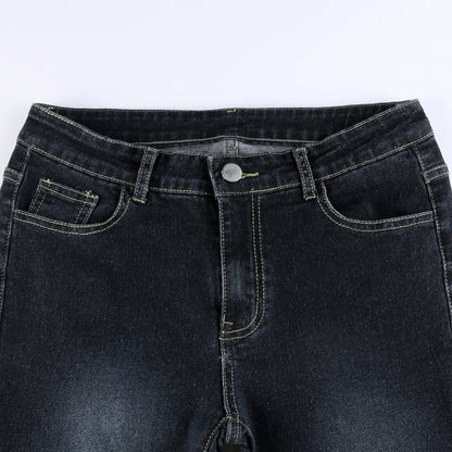 OSAKA SCHLAGJEANS MIT FIGURBETONTEM SCHNITT UND USED-WASH