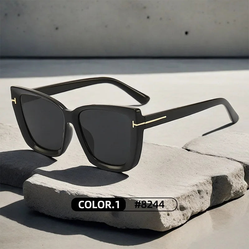 Brand Designer Cat Eye Sunglasses W omen Vintage 2024 High Quality Sun Glasses Fashion Big Frame Cool Sexy Female Oculos-1