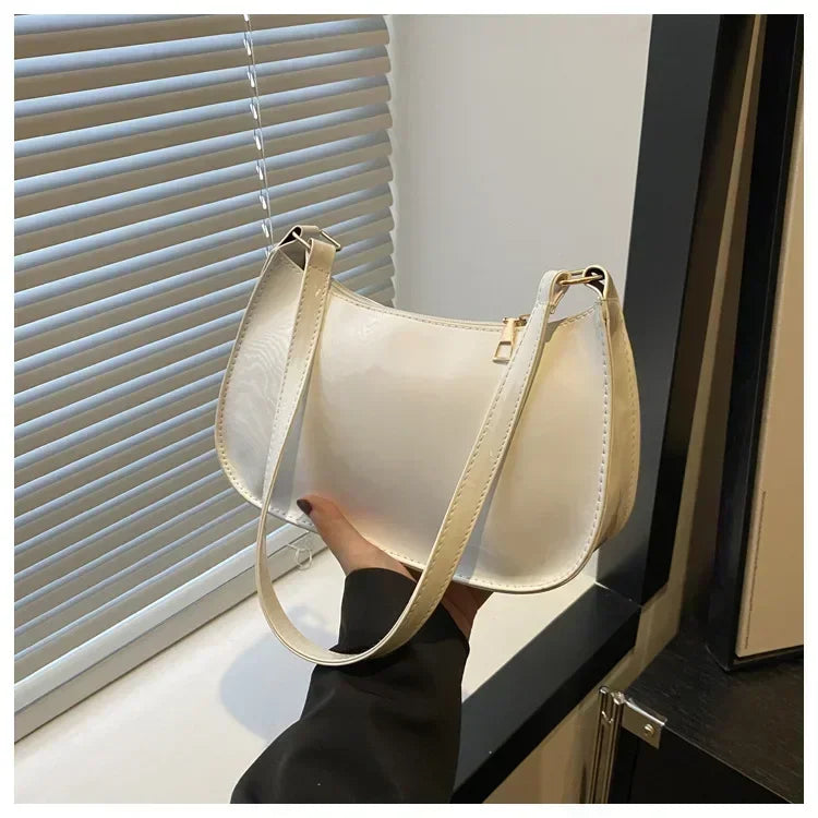 Variant image for Women's Patent Leather Handbag Versatile Fashion Shoulder Casual Commuting Bags Girl Brand Designer Zipper Handbag Korean 2025-5