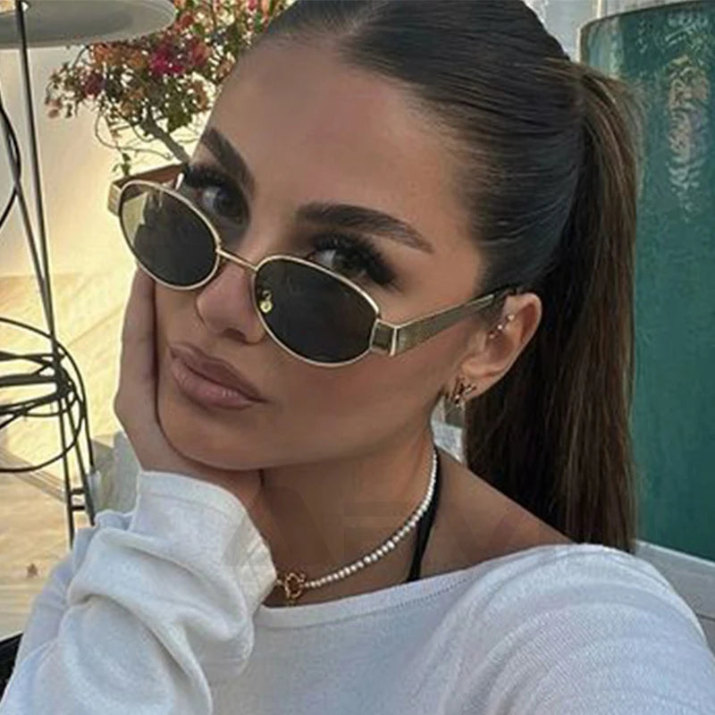 Fashion Oval Sunglasses Women Retro Trend Outdoor Metal Sun Glasses High Quality Classic Men Luxury Brand Eyewear UV400 Goggles-6