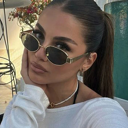 Fashion Oval Sunglasses Women Retro Trend Outdoor Metal Sun Glasses High Quality Classic Men Luxury Brand Eyewear UV400 Goggles-6