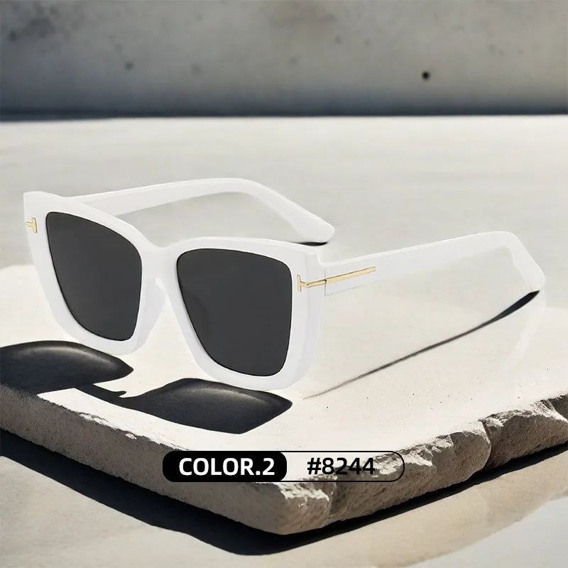 Variant image for Brand Designer Cat Eye Sunglasses W omen Vintage 2024 High Quality Sun Glasses Fashion Big Frame Cool Sexy Female Oculos-4
