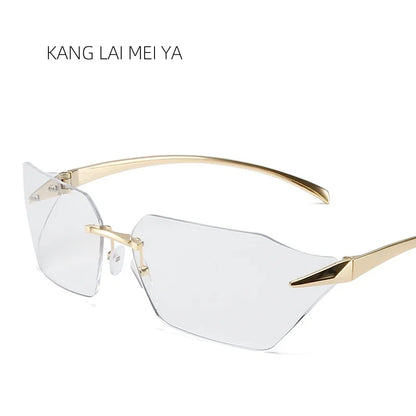 Variant image for Unisex Sonnenbrille Rahmenlos Schwarz Metall UV-Schutz-5