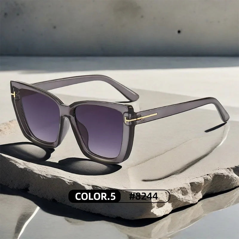 Variant image for Brand Designer Cat Eye Sunglasses W omen Vintage 2024 High Quality Sun Glasses Fashion Big Frame Cool Sexy Female Oculos-7