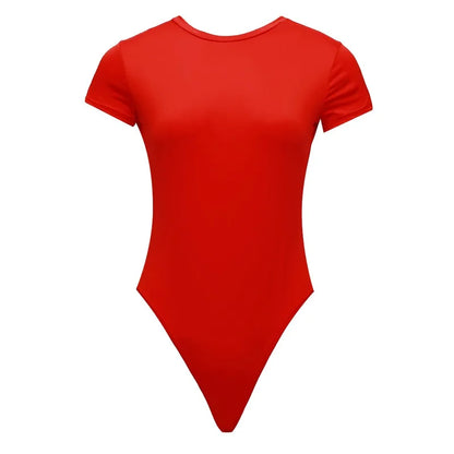 Variant image for Women Sexy Summer Bodycon Bodysuit Fashion Casual Solid Short Sleeve Body Tops For Women Female Romper-3