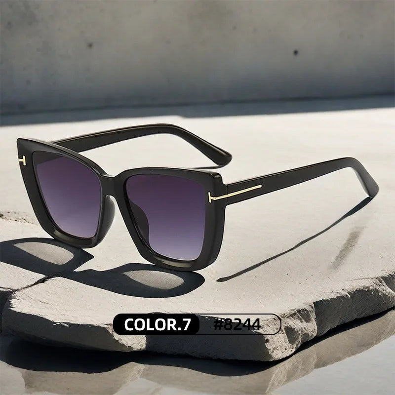 Variant image for Brand Designer Cat Eye Sunglasses W omen Vintage 2024 High Quality Sun Glasses Fashion Big Frame Cool Sexy Female Oculos-6