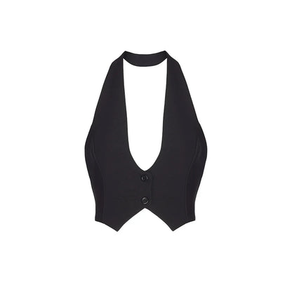 Variant image for Damen Tanktop Schwarz Größe M 100% Baumwolle Rückenfrei Sexy Design-1
