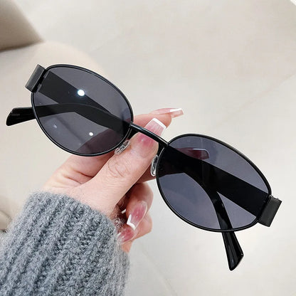 Variant image for Fashion Oval Sunglasses Women Retro Trend Outdoor Metal Sun Glasses High Quality Classic Men Luxury Brand Eyewear UV400 Goggles-3