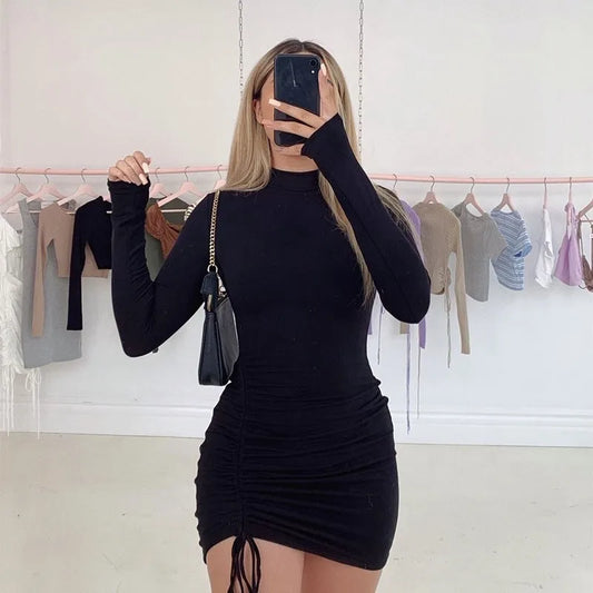 LEYLA |  MINIKLEID MIT SCHLEIFE & RIFFUNG