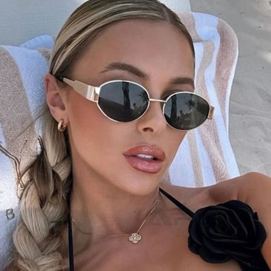 Fashion Oval Sunglasses Women Retro Trend Outdoor Metal Sun Glasses High Quality Classic Men Luxury Brand Eyewear UV400 Goggles-2