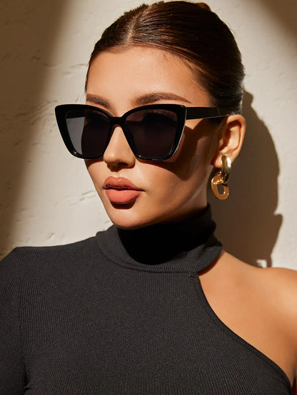 1/2PCS Fashion Y2K Cat Eye Plastic Frame Women Sunglasses For Men Daily Life Shades Eyewear Accessories.-2