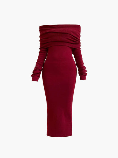 Dexi – Schulterfreies Midi-Kleid 1