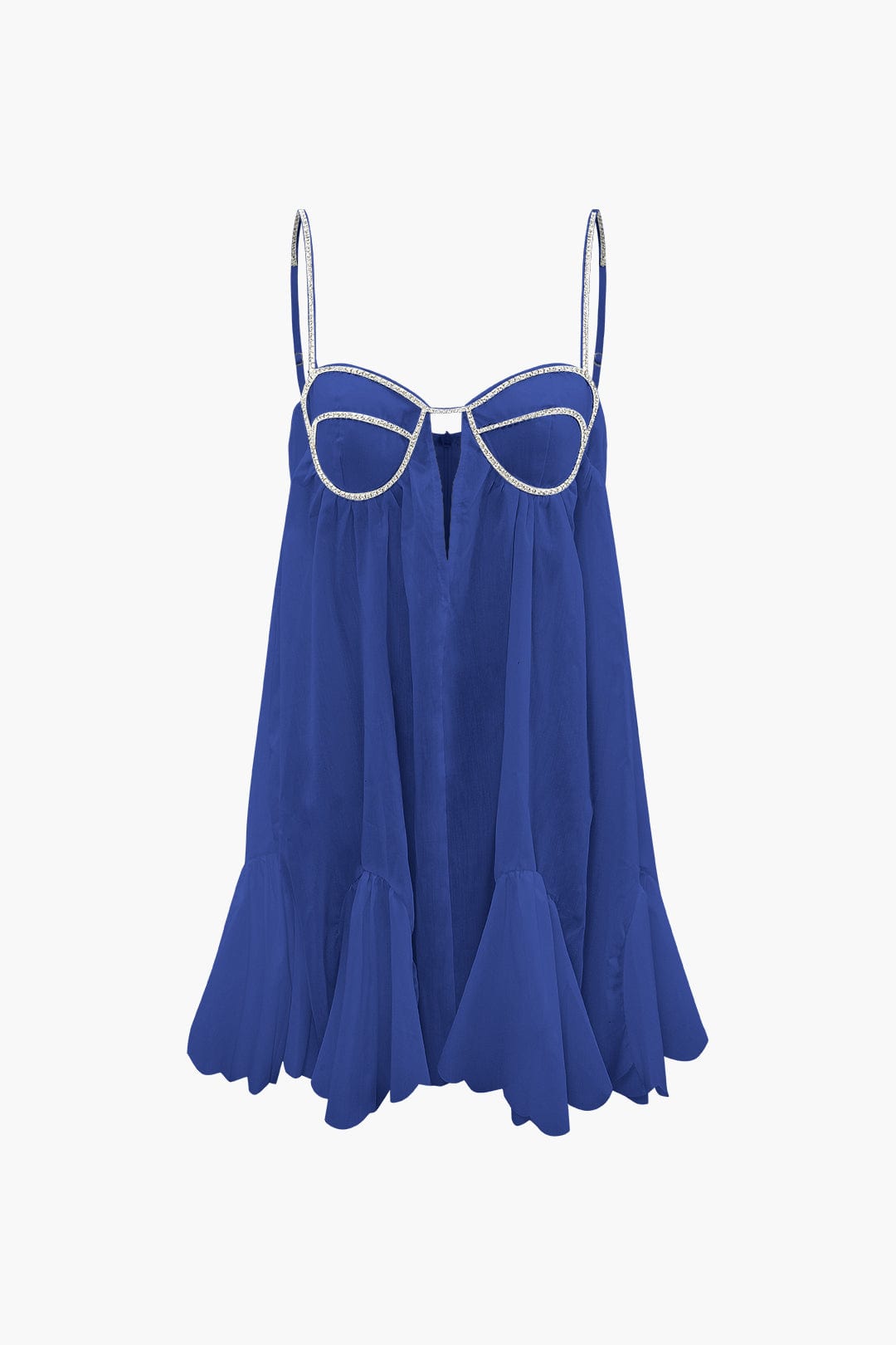 DALIA KLEID – ZARTES MINIKLEID MIT WELLENSAUM UND CHAIN-DETAIL