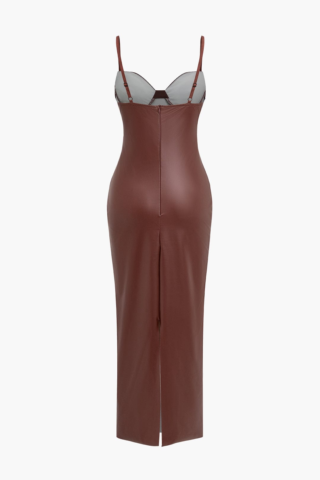 SORAYA MAXIKLEID – SEXY BODYCON-KLEID IN LEDEROPTIK MIT SPAGHETTITRÄGERN FÜR ALLE ANLÄSSE