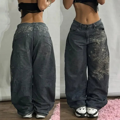HAVANA BAGGY-JEANS MIT WEITEM SCHNITT UND VINTAGE-WASH