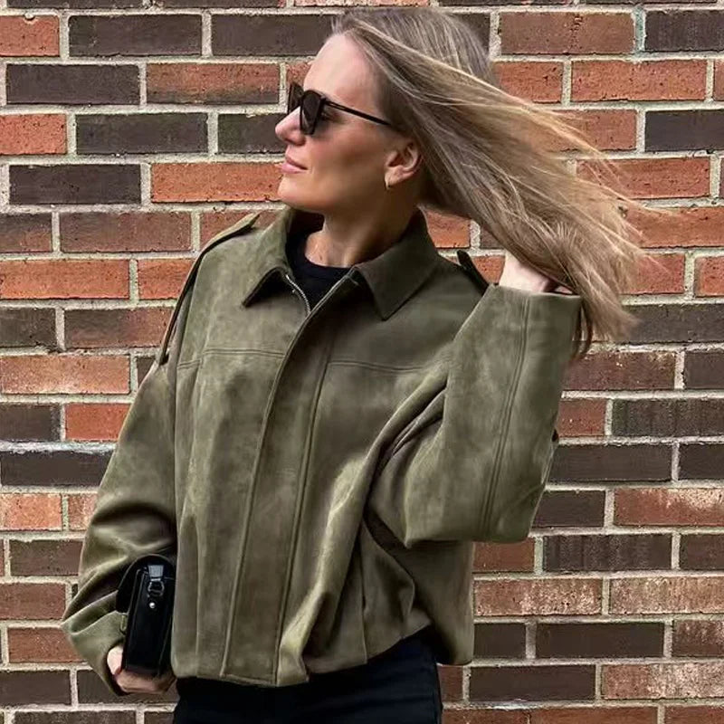 AYLIN BOMBERJACKE AUS WILDLEDEROPTIK