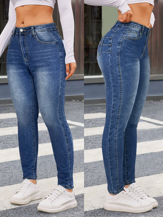 VIANELLA PUSH-UP HIGH WAIST JEANS IN BLAU FÜR DAMEN